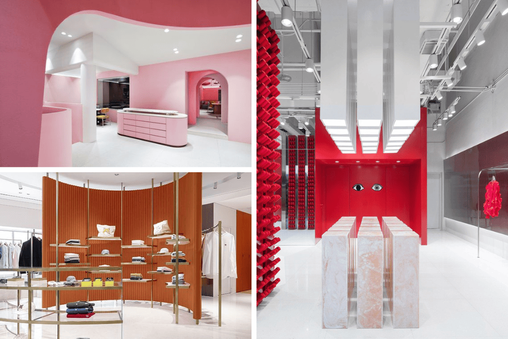 Νέα χρώματα στο retail design Radiant Red, Fondant Pink, Nutshell