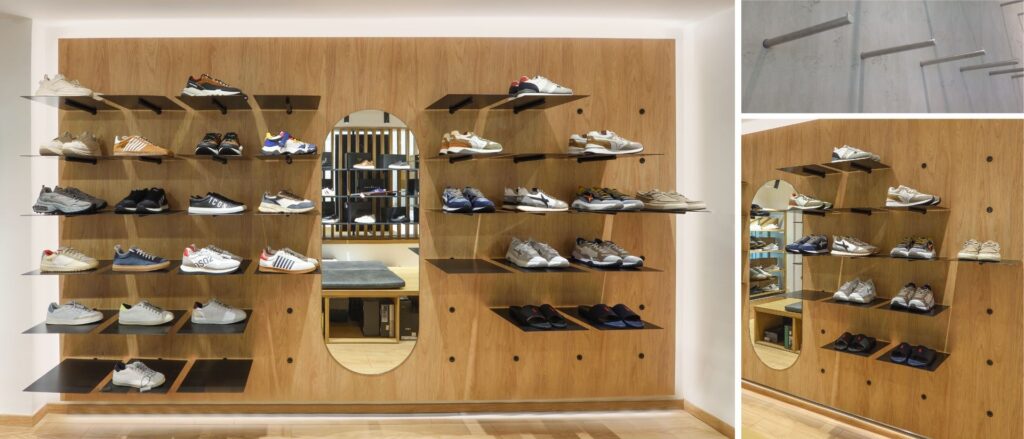 Επιτοίχιο σύστημα OPUC για καταστήματα υποδημάτων